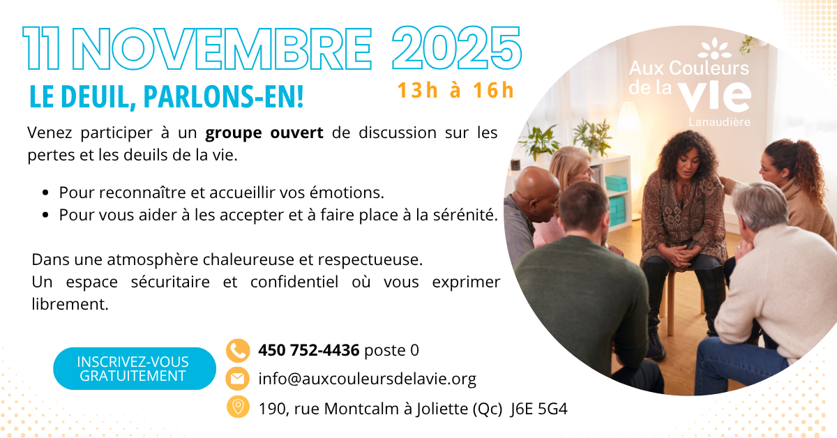 L’événement du 11 novembre 2025 invite la communauté à se réunir autour d’un moment de partage, de soutien et de solidarité. Animations, ateliers et présentations pour mieux traverser les pertes et les deuils.